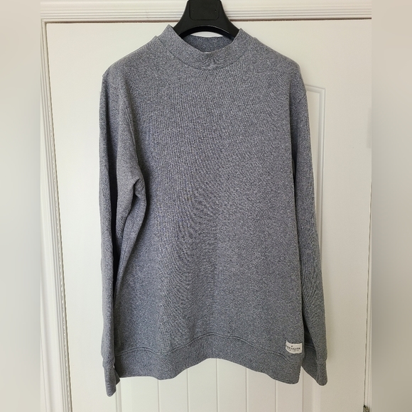 Men's Quiksilver Cotton Knit Mock Neck Sweater. Heather Gray. - Picture 5 of 5